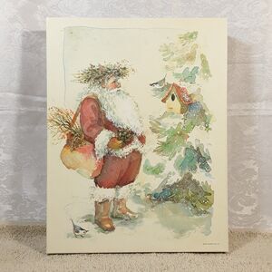 500 pc Complete, Hallmark Puzzle- Boughs & Berries, Christmas Santa Claus Birds